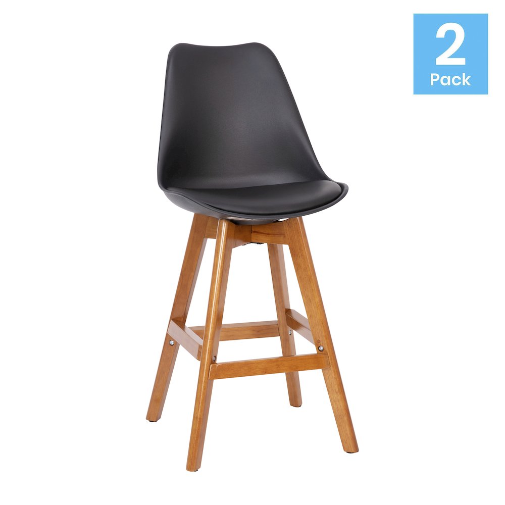 Set of 2 Counter Stools - 27 Inch Counter Stools - Wood Frame. Picture 1