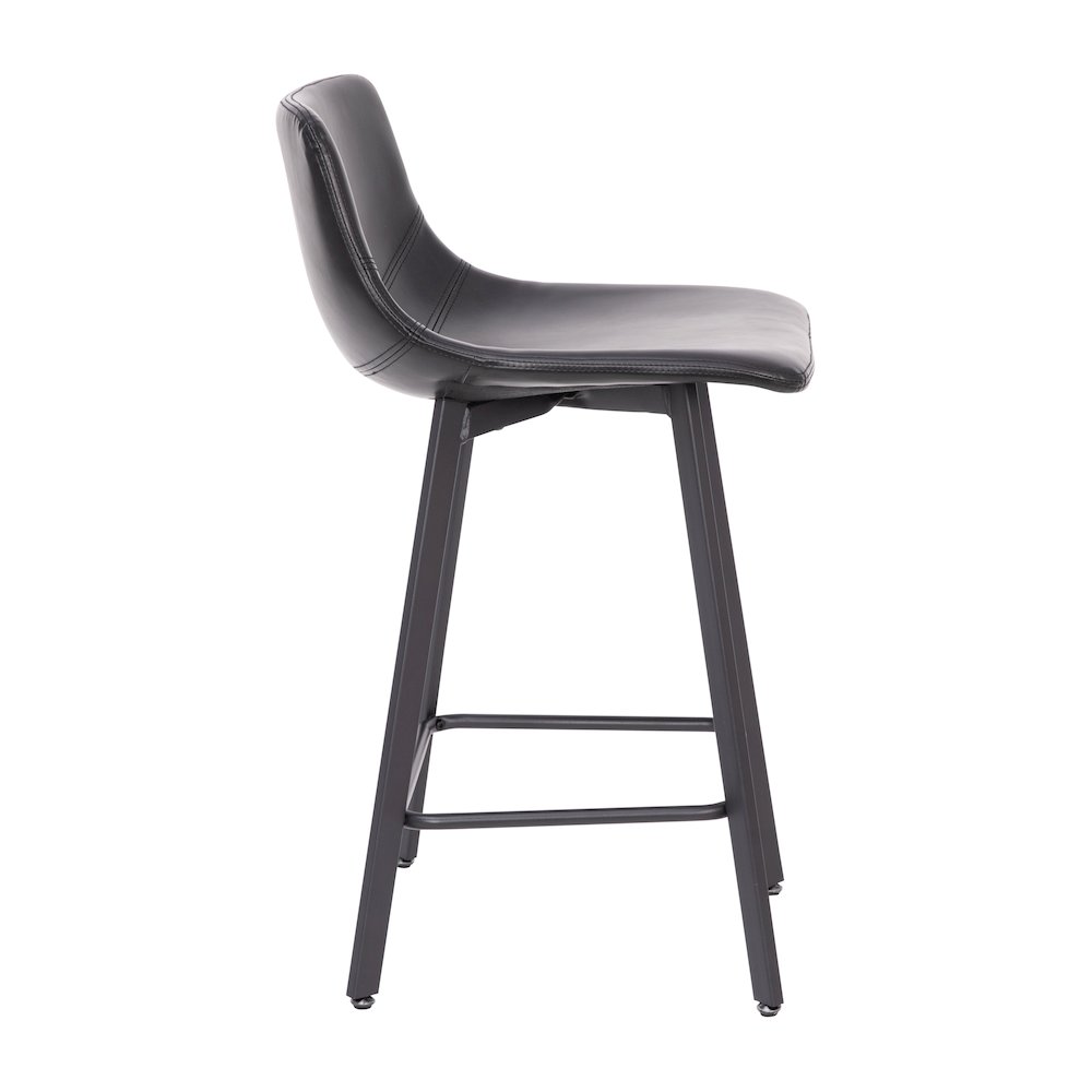 Armless 24 Inch Counter Height Stools with Footrests in Black, Set of 2. Picture 11