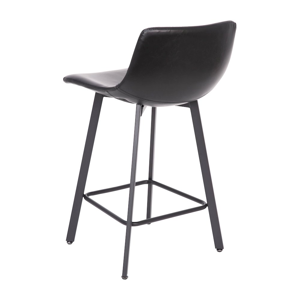 Armless 24 Inch Counter Height Stools with Footrests in Black, Set of 2. Picture 9