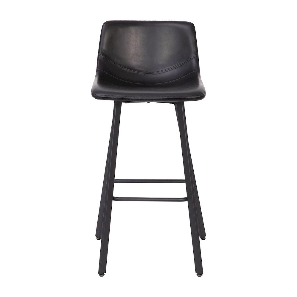 Armless 30 Inch Bar Height Barstools with Footrests in Black, Set of 2. Picture 12