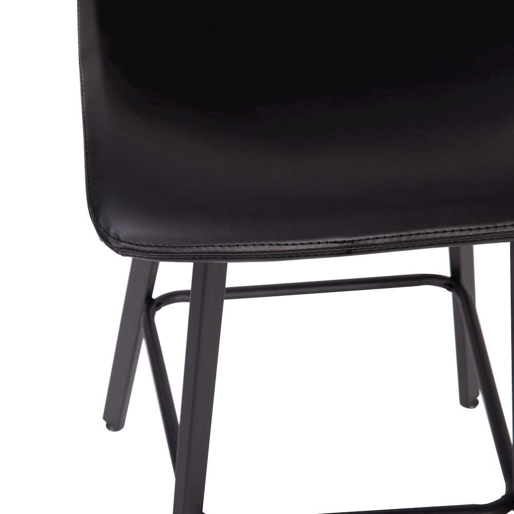 Armless 30 Inch Bar Height Barstools with Footrests in Black, Set of 2. Picture 10