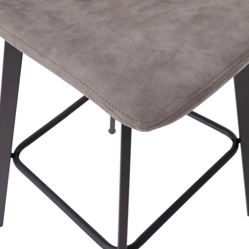 Armless 30 Inch Bar Height Barstools with Footrests in Gray, Set of 2. Picture 9
