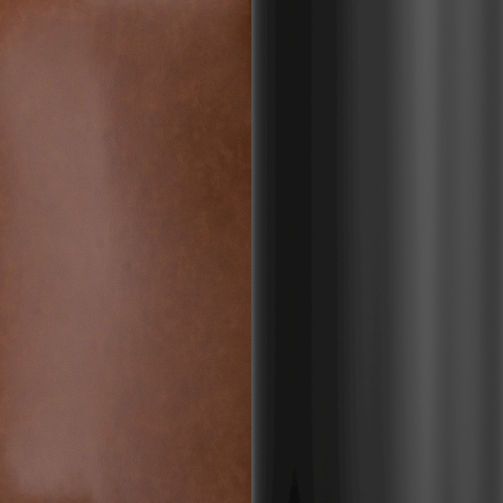 Cognac Padded LeatherSoft Armless Stationary Task Office Chair, Black Frame. Picture 13