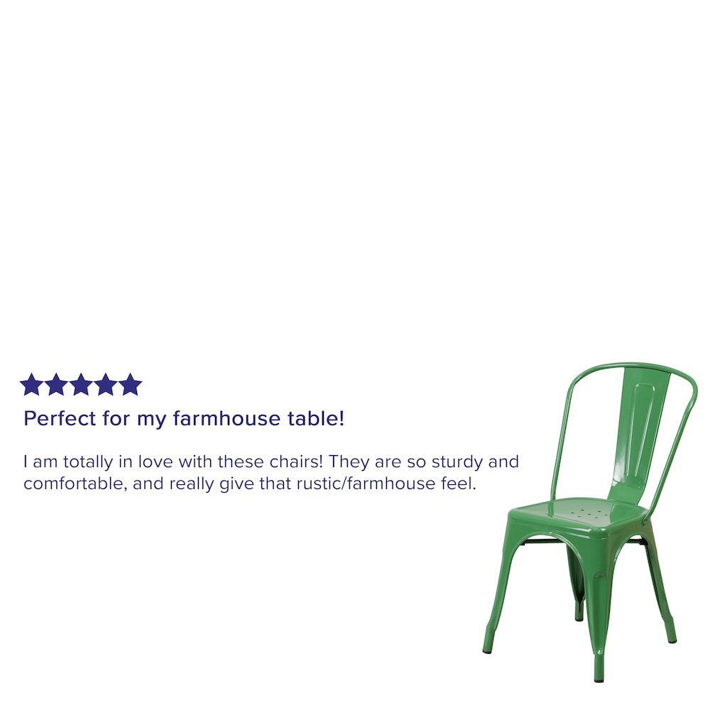 Commercial Grade Green Metal Indoor-Outdoor Stackable Chair. Picture 7