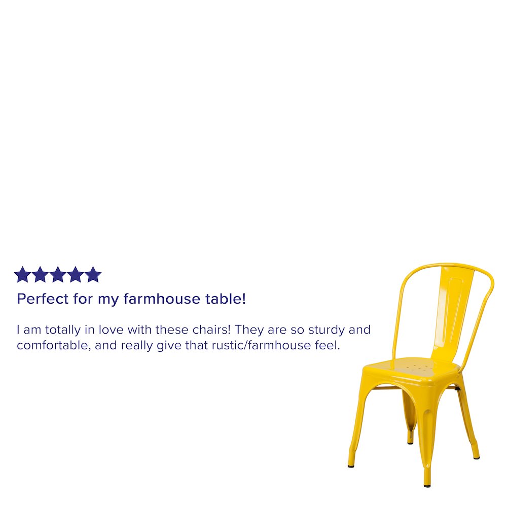 Commercial Grade Yellow Metal Indoor-Outdoor Stackable Chair. Picture 10