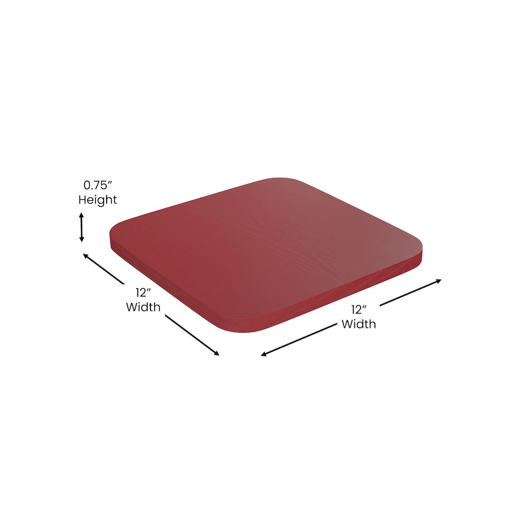 24" High Red Metal Indoor-Counter Height Stool with Red Poly Resin Wood Seat. Picture 6