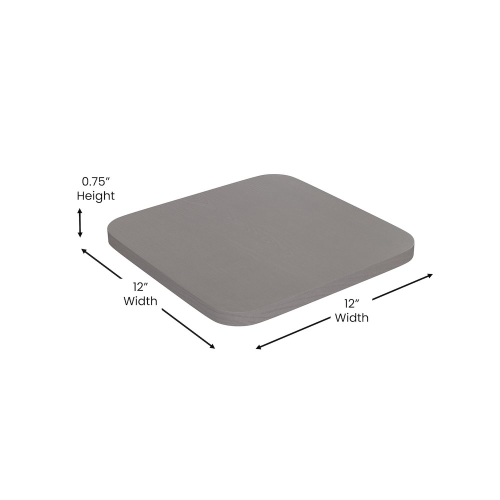 24" High Silver Metal Indoor-Counter Height Stool with Gray Poly Resin Wood Seat. Picture 6