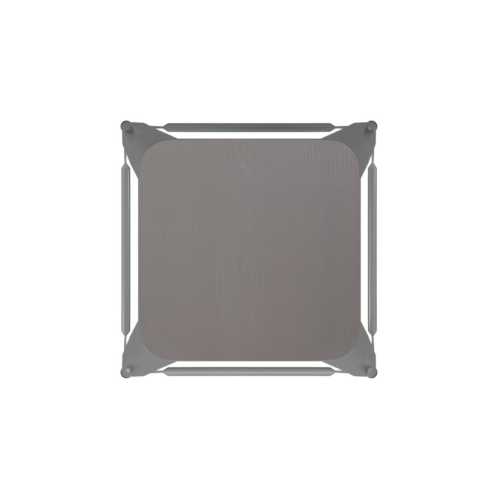 24" High Silver Metal Indoor-Counter Height Stool with Gray Poly Resin Wood Seat. Picture 11