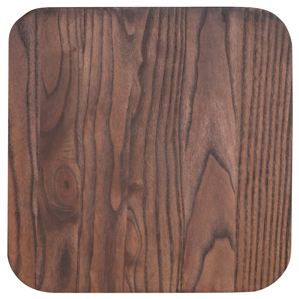 Rustic Walnut Wood Seat for Colorful Metal Barstools. Picture 2