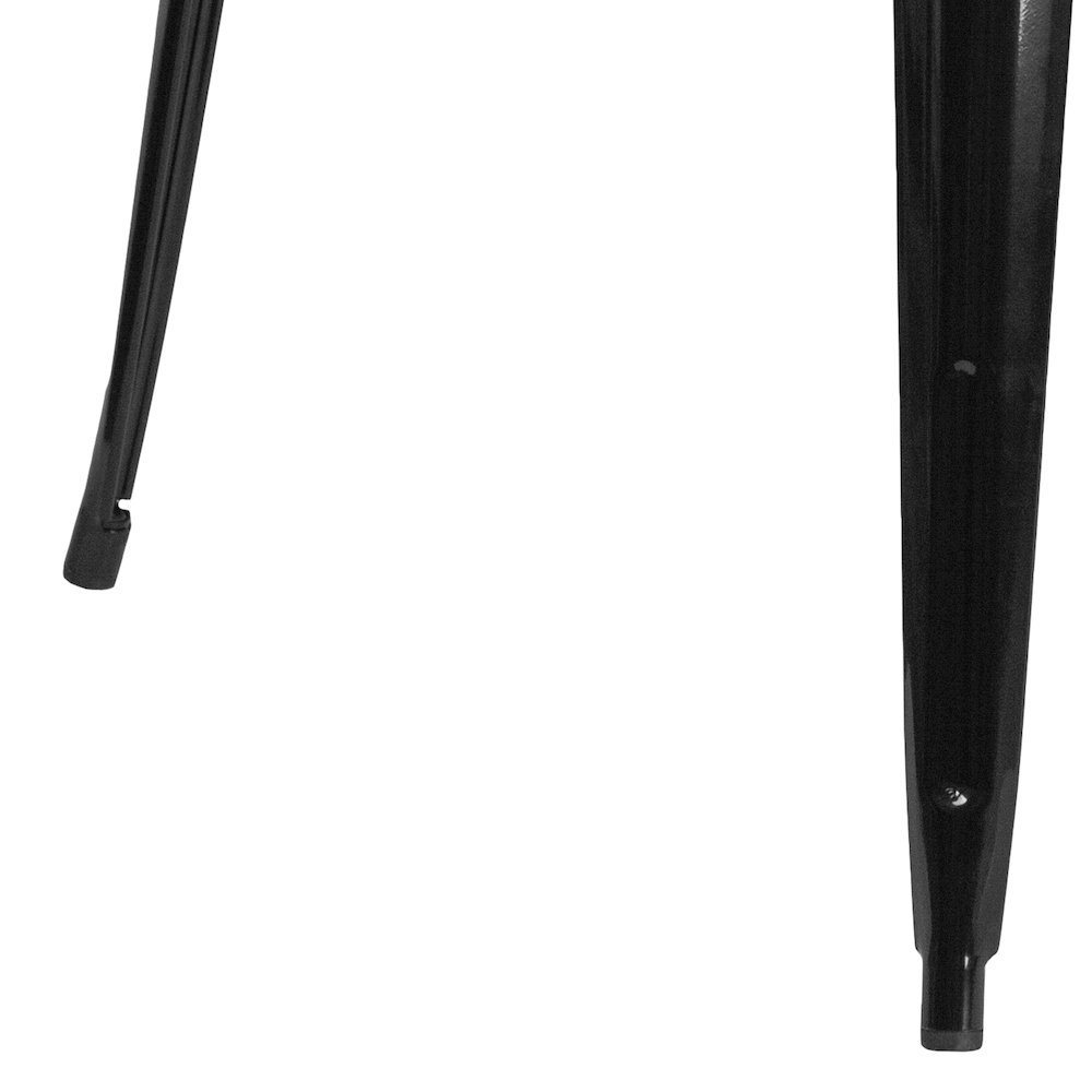 Commercial Grade 31.75" Square Black Metal Indoor-Outdoor Table. Picture 7