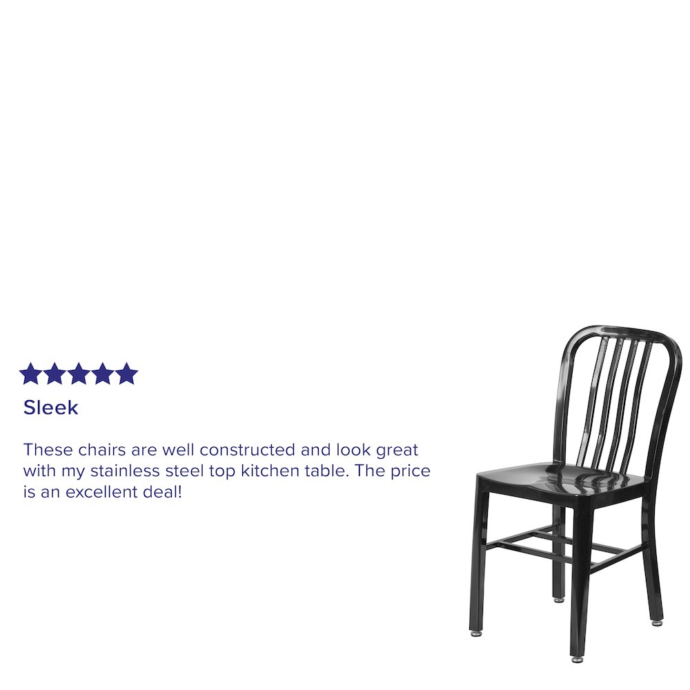 Commercial Grade Black Metal Indoor-Outdoor Chair. Picture 10