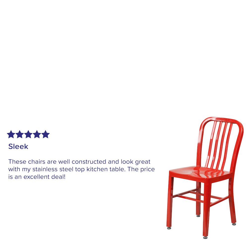 Commercial Grade Red Metal Indoor-Outdoor Chair. Picture 10