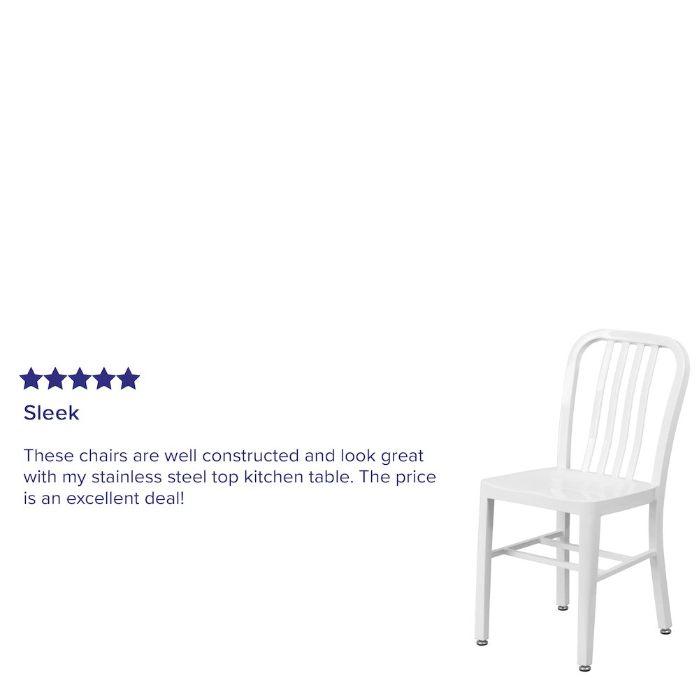 Commercial Grade White Metal Indoor-Outdoor Chair. Picture 10