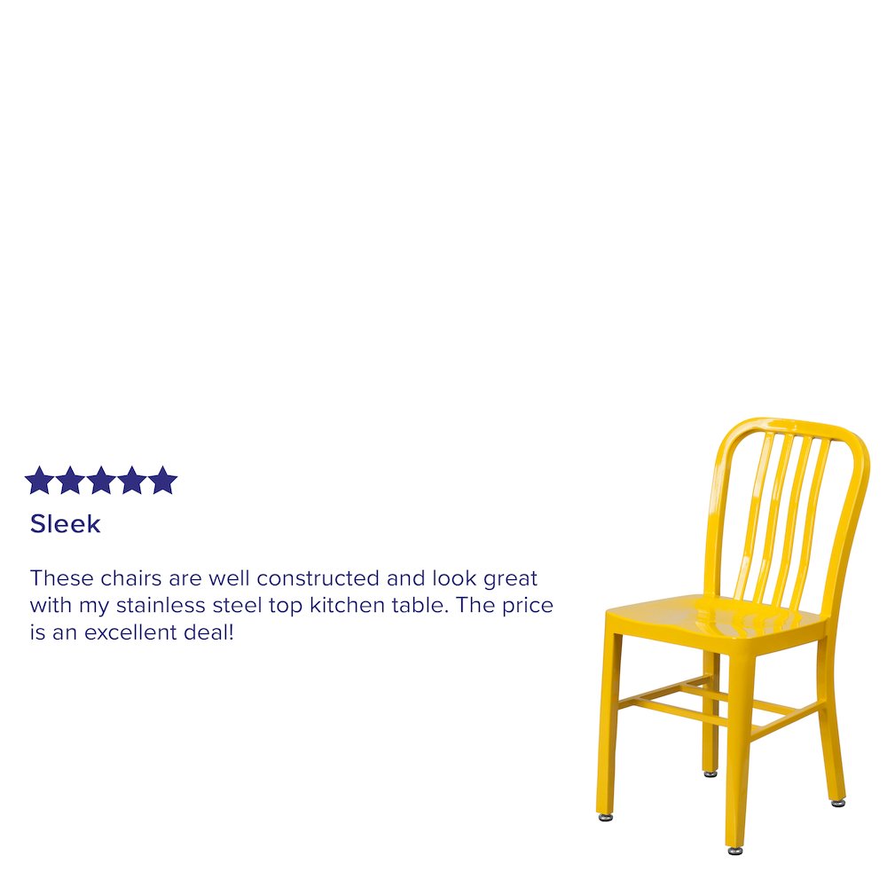 Commercial Grade Yellow Metal Indoor-Outdoor Chair. Picture 10