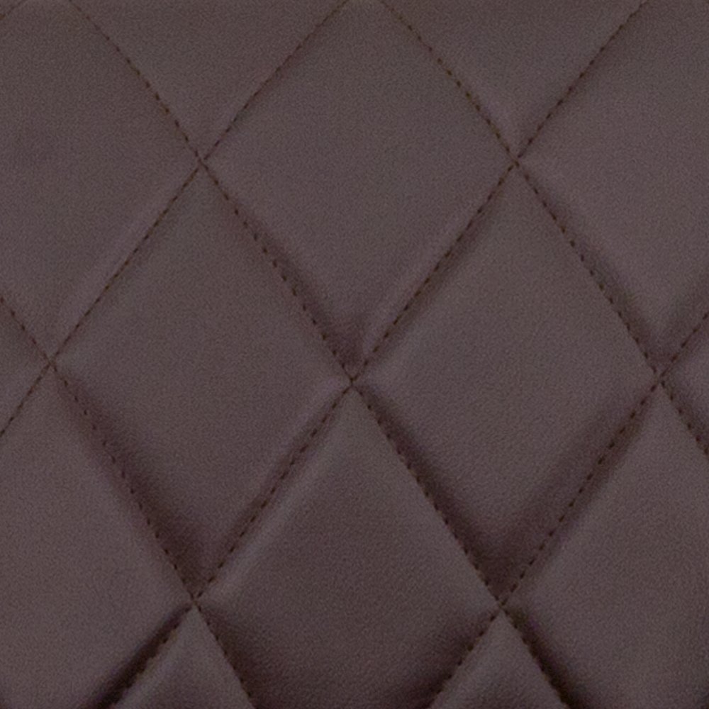 Brown Vinyl Bucket Seat Barstool with Diamond Pattern Back and Chrome Base. Picture 12