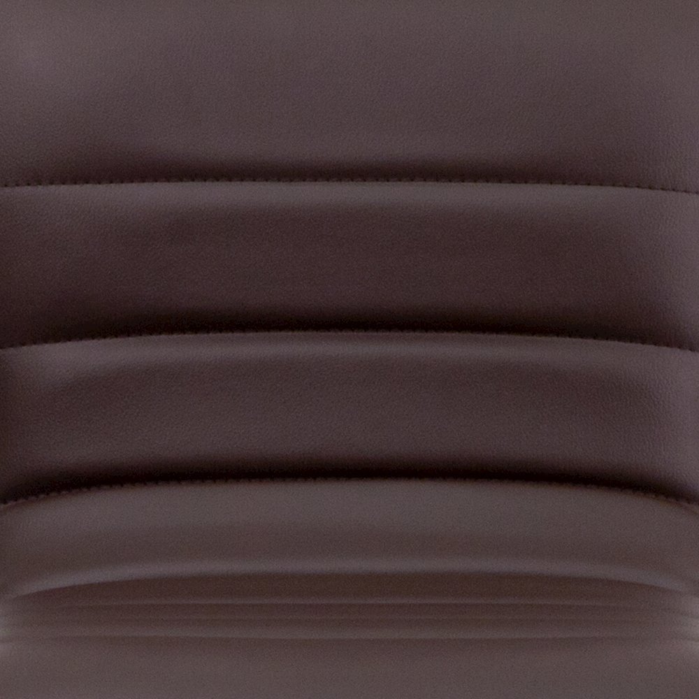 Modern Brown Vinyl Adjustable Bar Stool with Back, Counter Height Swivel Stool with Chrome Pedestal Base. Picture 10