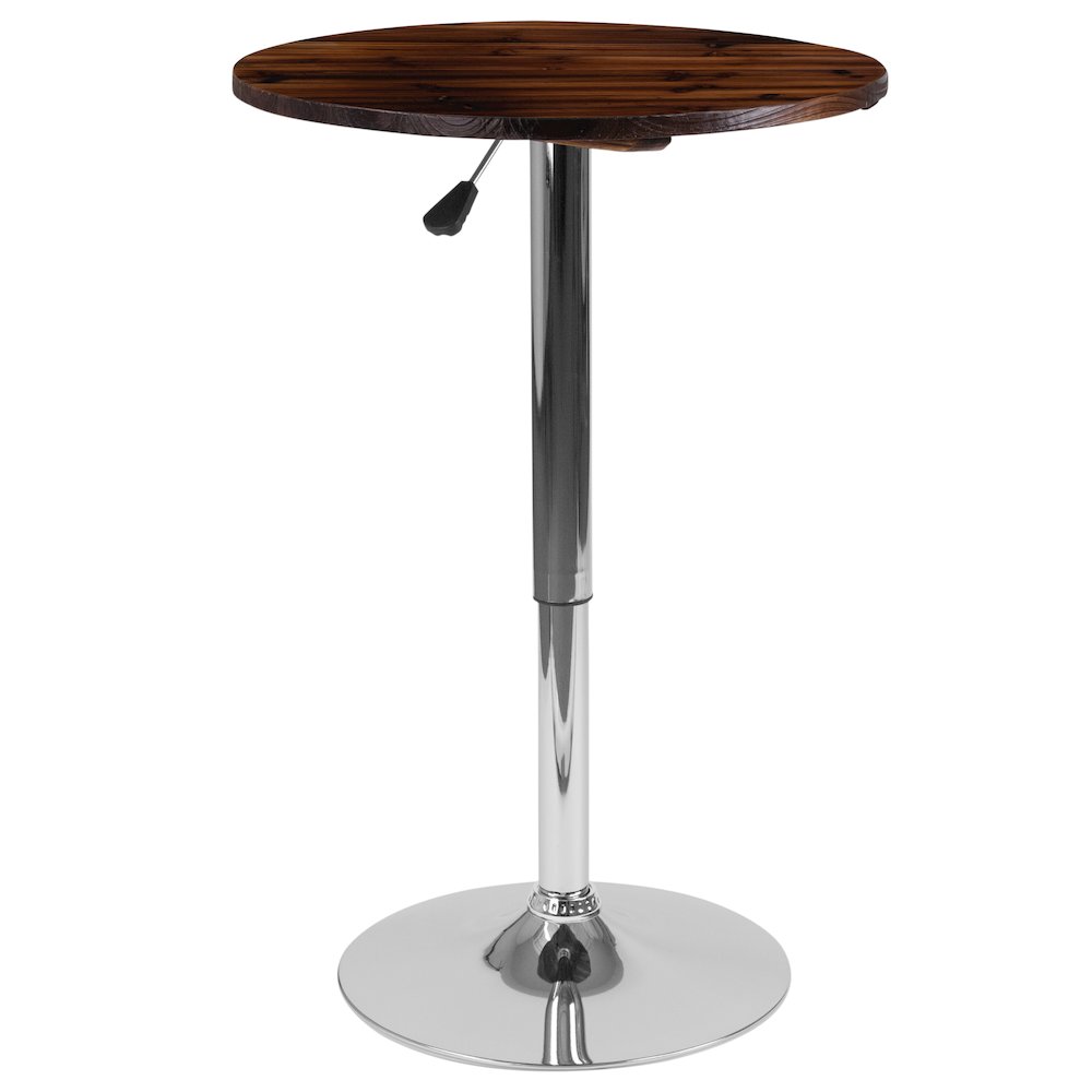 23.5'' Round Pine Wood Table (Adjustable Range 26.25'' - 35.5''). Picture 1