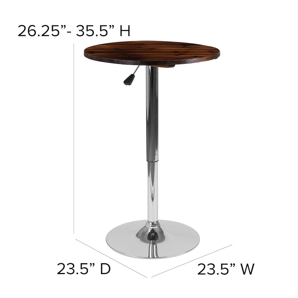 23.5'' Round Pine Wood Table (Adjustable Range 26.25'' - 35.5''). Picture 5