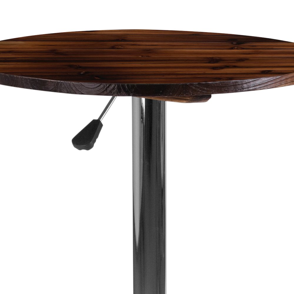 23.5'' Round Pine Wood Table (Adjustable Range 26.25'' - 35.5''). Picture 6