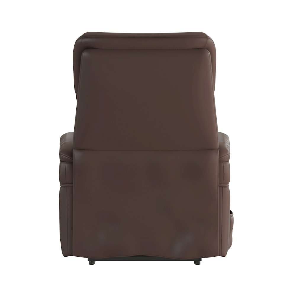 HERCULES Series Cognac LeatherSoft Remote Powered Lift Recliner for Elderly. Picture 8
