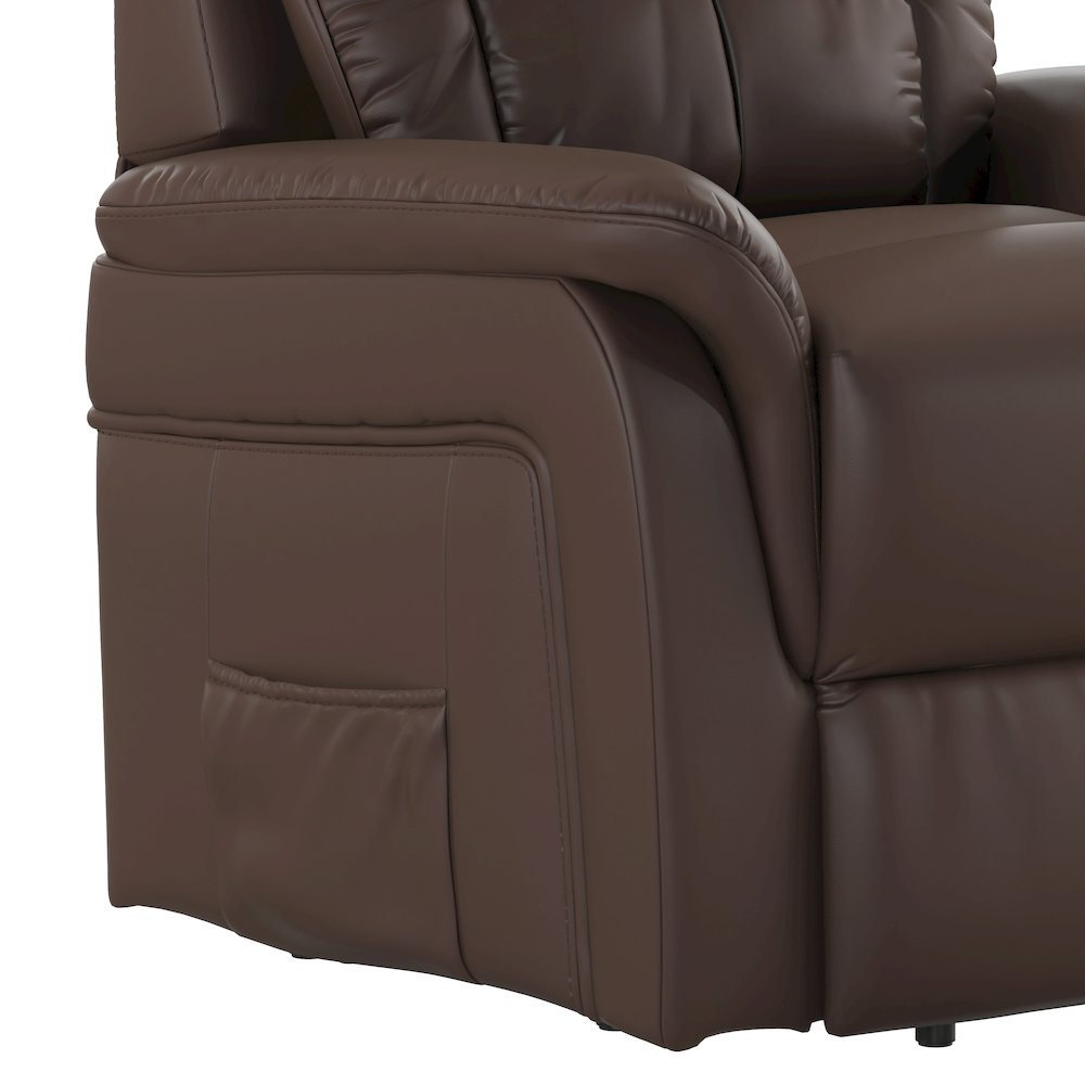 HERCULES Series Cognac LeatherSoft Remote Powered Lift Recliner for Elderly. Picture 9