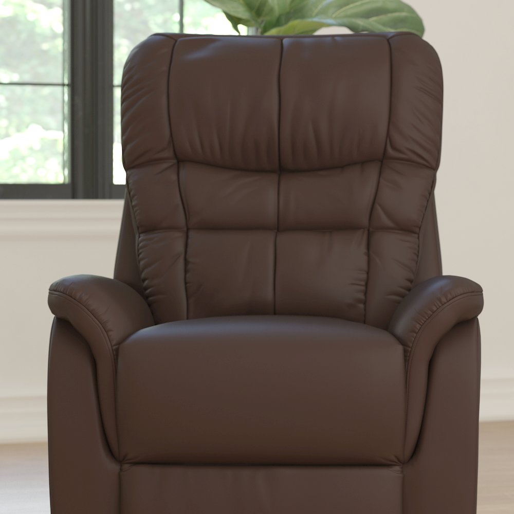 HERCULES Series Cognac LeatherSoft Remote Powered Lift Recliner for Elderly. Picture 7