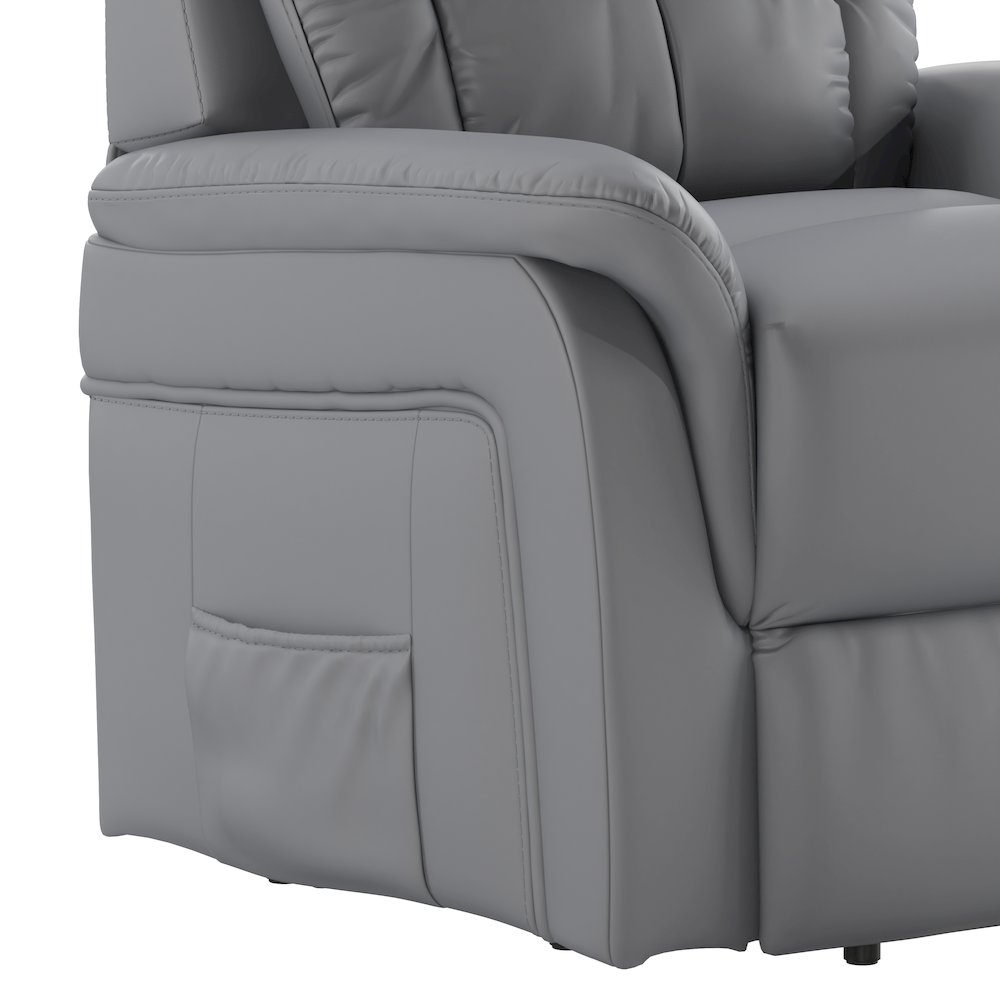 HERCULES Series Gray LeatherSoft Remote Powered Lift Recliner for Elderly. Picture 9