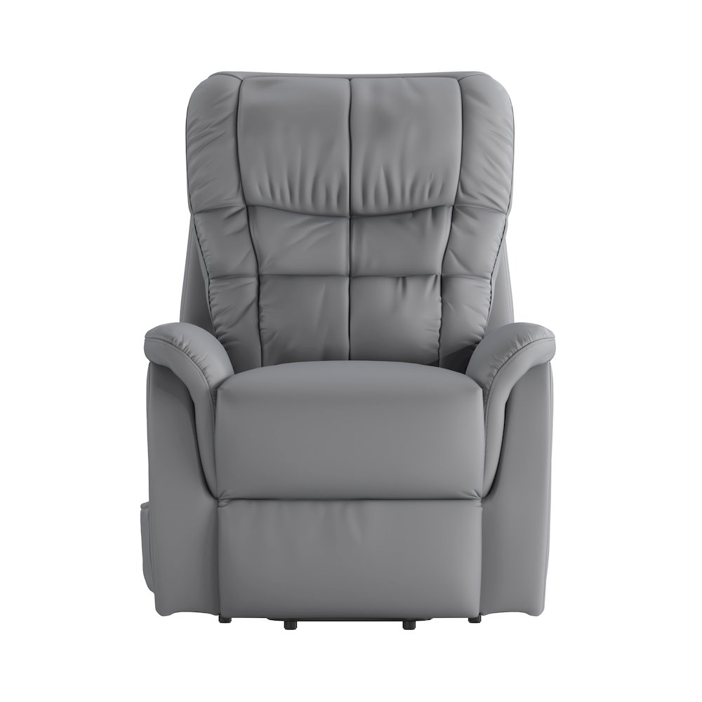 HERCULES Series Gray LeatherSoft Remote Powered Lift Recliner for Elderly. Picture 11