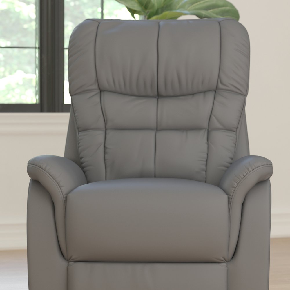 HERCULES Series Gray LeatherSoft Remote Powered Lift Recliner for Elderly. Picture 7