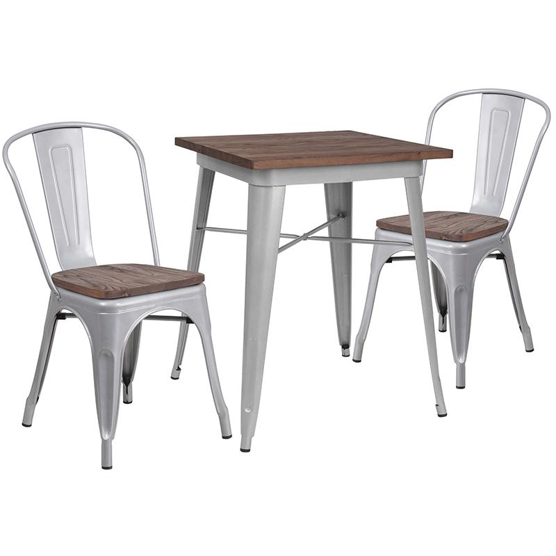 23.75'' Square Adjustable Height White Wood Table (Adjustable Range 33'' - 40.5''). Picture 5