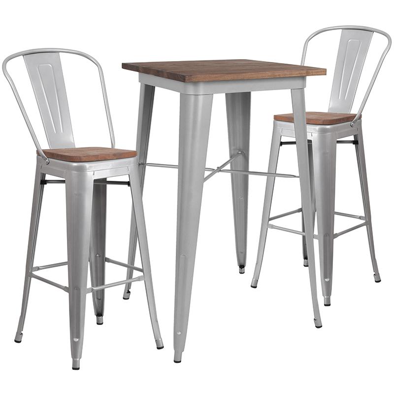 23.75'' Round Adjustable Height White Wood Table (Adjustable Range 26.25'' - 35.75''). Picture 6