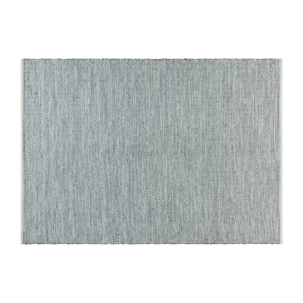 5' x 7' Handwoven Indoor/Outdoor Diamond Pattern Area Rug in Grey. Picture 1