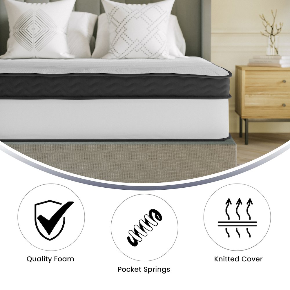 12 Inch Memory Foam, Pocket Spring Mattress, Queen Mattress in a Box. Picture 6