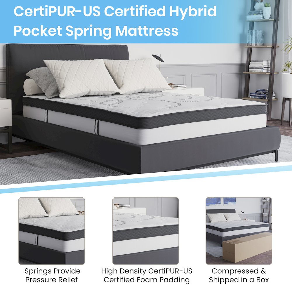10 Inch Hybrid Pocket Spring Mattress, Full Mattress in a Box. Picture 7