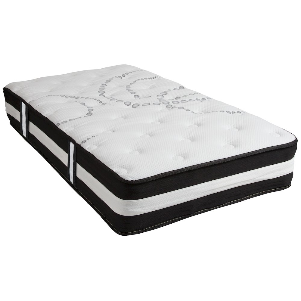 12 Inch Hybrid Pocket Spring Mattress, Twin Mattress in a Box. Picture 1