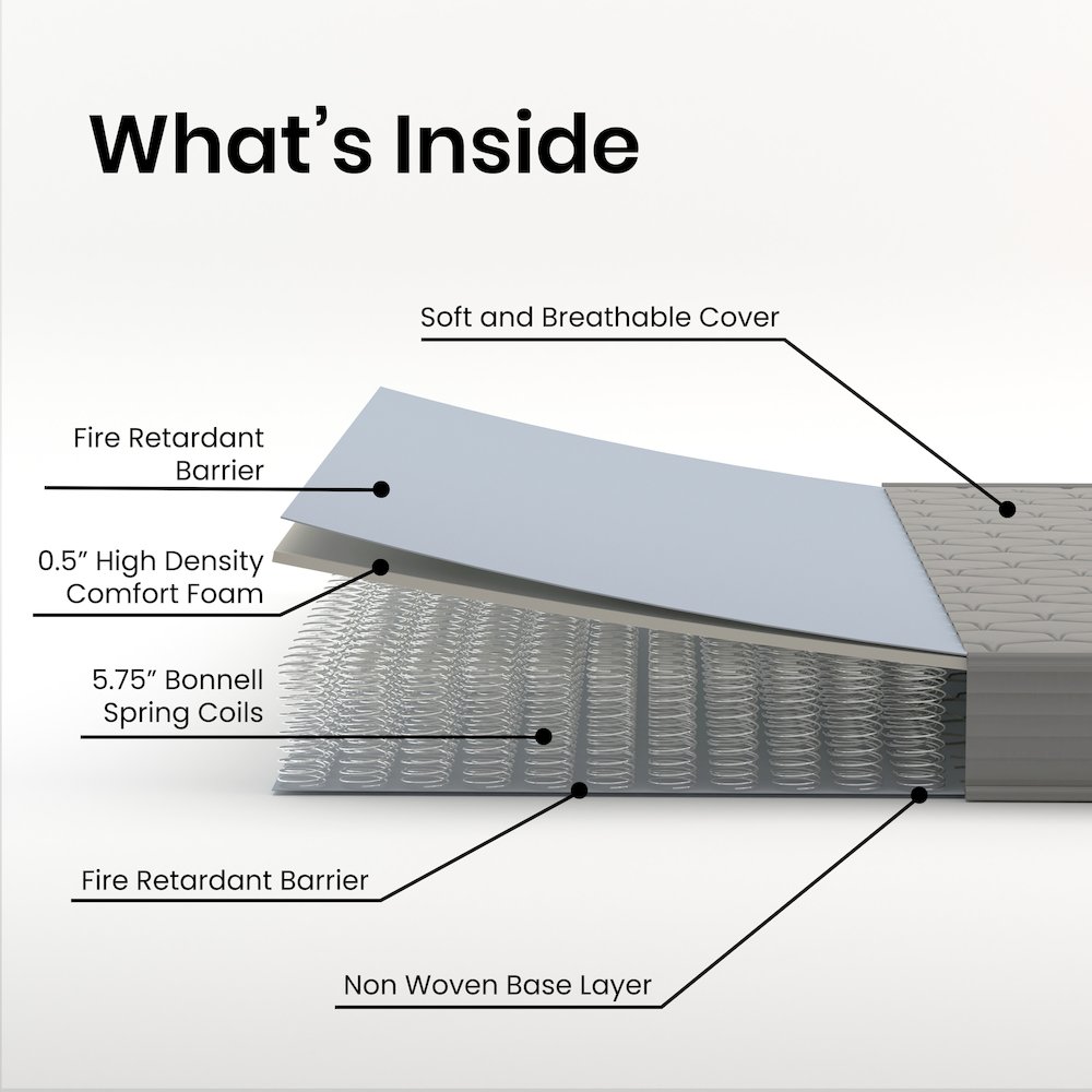6 Inch CertiPUR-US Certified Spring Mattress, Full Mattress in a Box. Picture 5