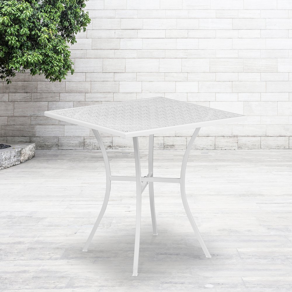 Commercial Grade Square Patio Table | Outdoor Steel Square Patio Table. Picture 2