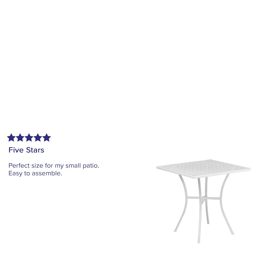 Commercial Grade Square Patio Table | Outdoor Steel Square Patio Table. Picture 4
