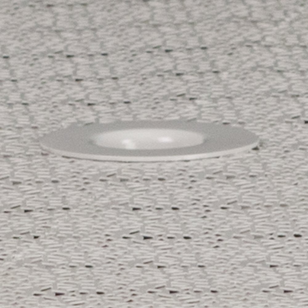 35.25" Round Light Gray Indoor-Outdoor Steel Patio Table with Umbrella Hole. Picture 8