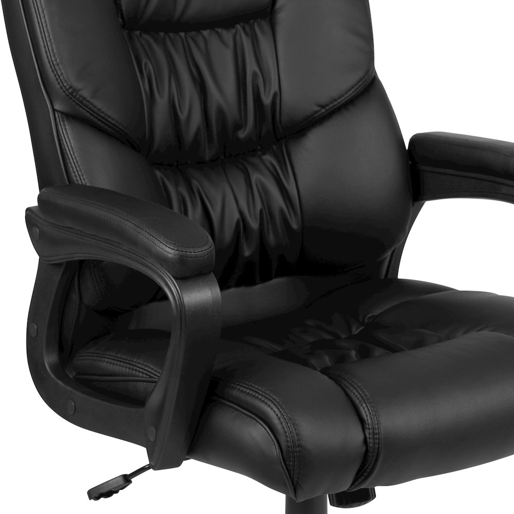 Flash Fundamentals 400 lb. Rated Black Swivel Office Chair with Padded Arms. Picture 14