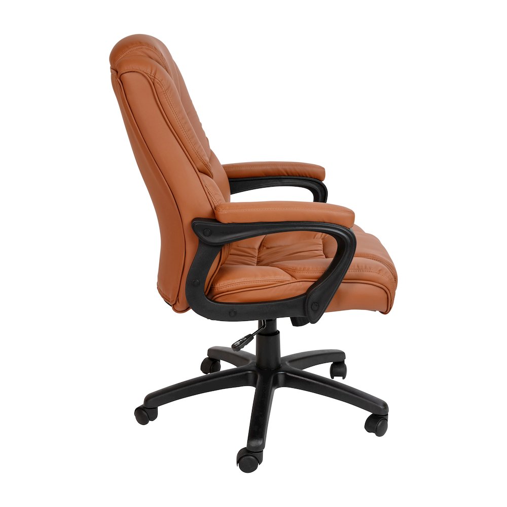 Fundamentals Big & Tall 400 lb. Rated Brown Swivel Office Chair with Padded Arms. Picture 8
