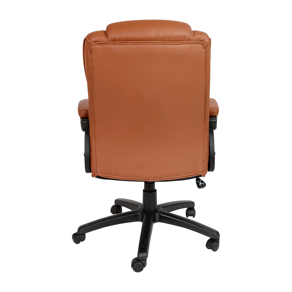 Fundamentals Big & Tall 400 lb. Rated Brown Swivel Office Chair with Padded Arms. Picture 6