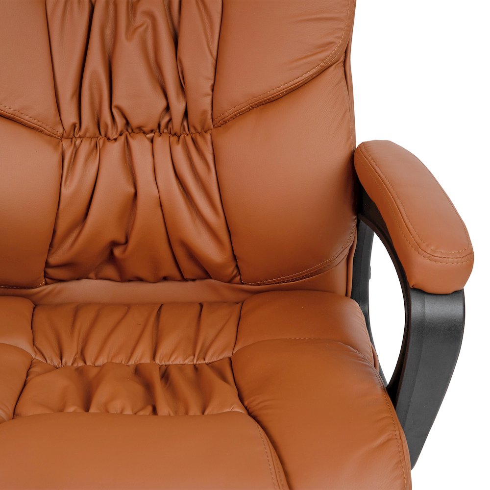 Fundamentals Big & Tall 400 lb. Rated Brown Swivel Office Chair with Padded Arms. Picture 13