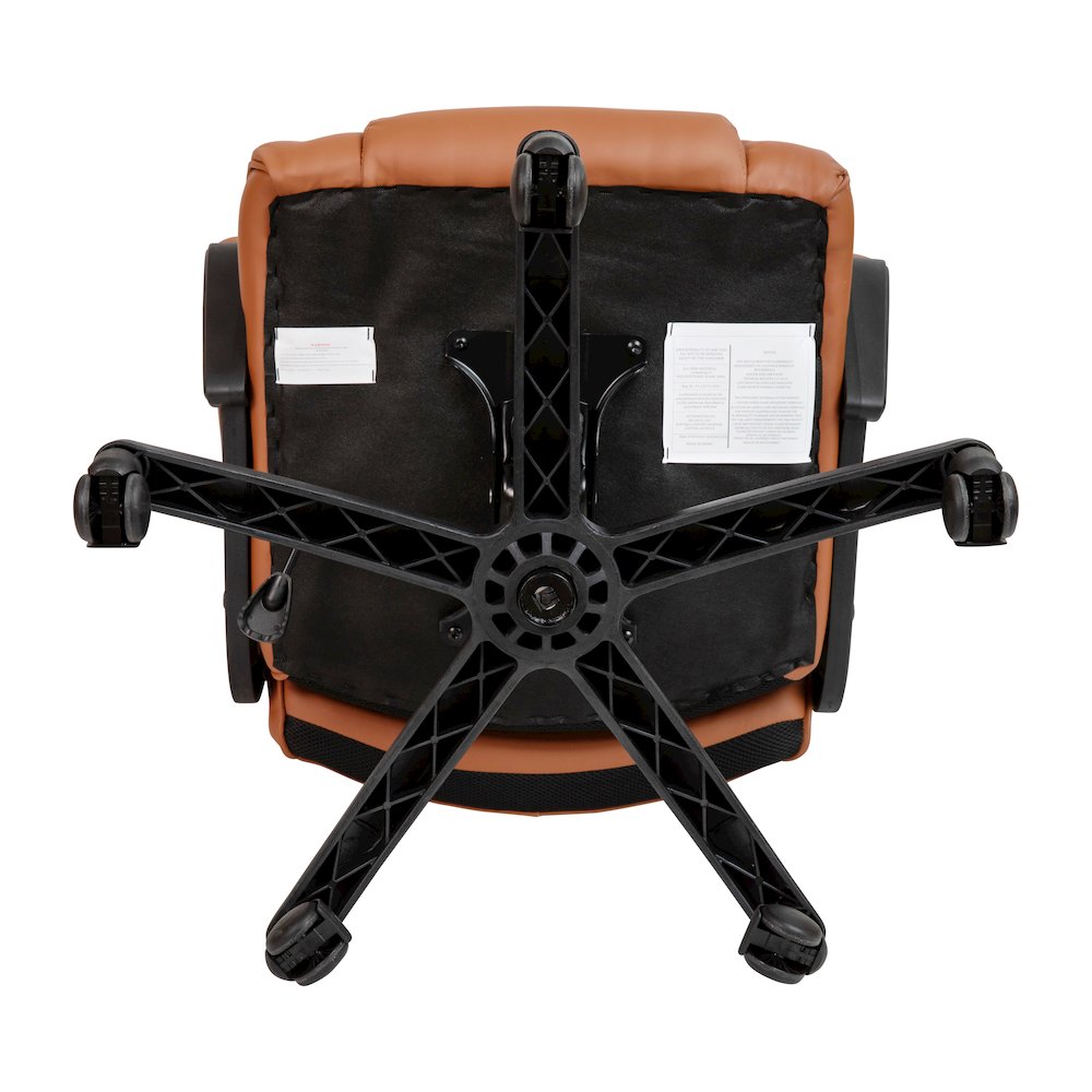 Fundamentals Big & Tall 400 lb. Rated Brown Swivel Office Chair with Padded Arms. Picture 11