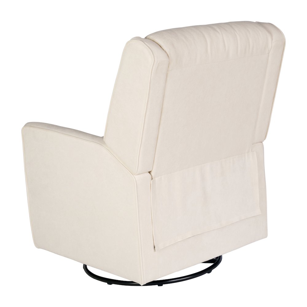 Manual Reclining Glider Swivel Chair, Cream. Picture 8