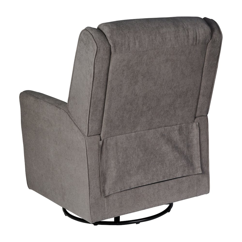 Manual Reclining Glider Swivel Chair, Dark Gray. Picture 8