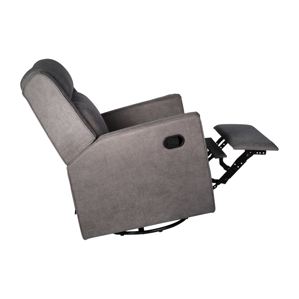 Manual Reclining Glider Swivel Chair, Dark Gray. Picture 13