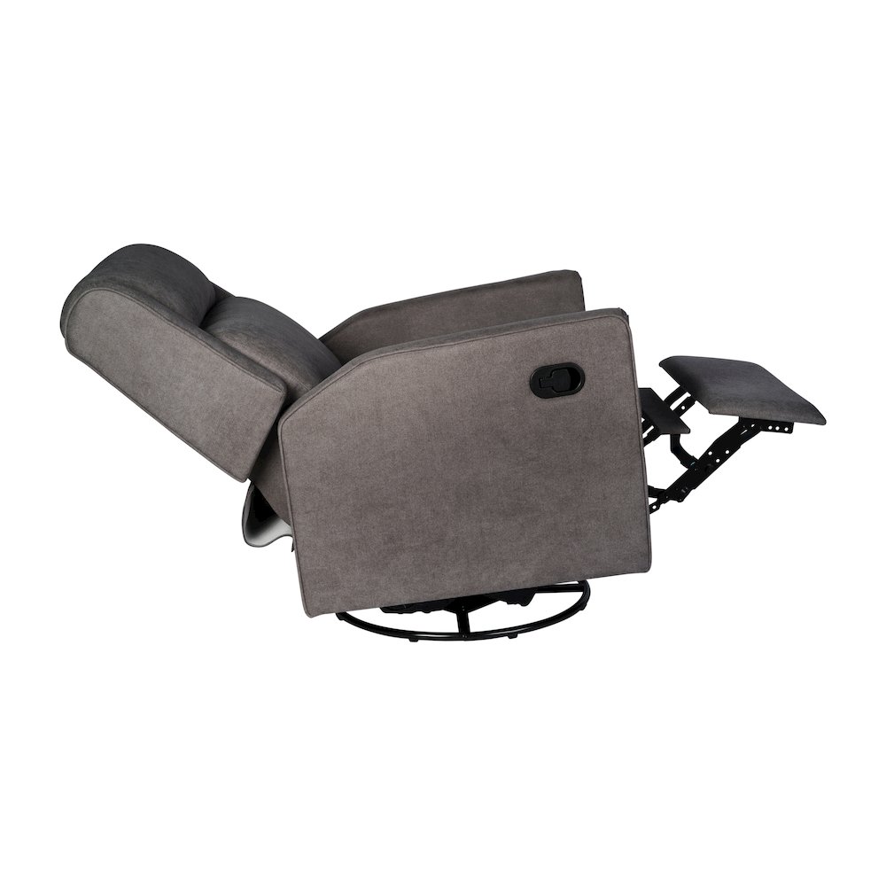 Manual Reclining Glider Swivel Chair, Dark Gray. Picture 14