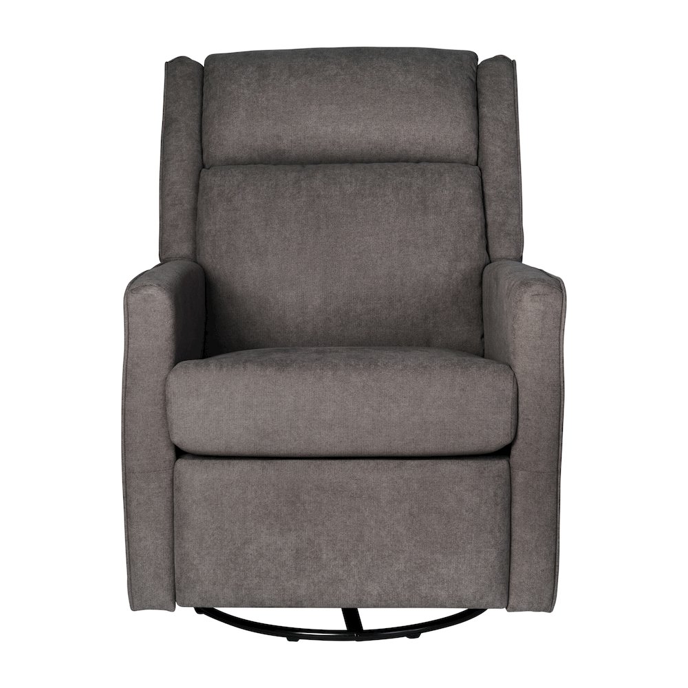 Manual Reclining Glider Swivel Chair, Dark Gray. Picture 11