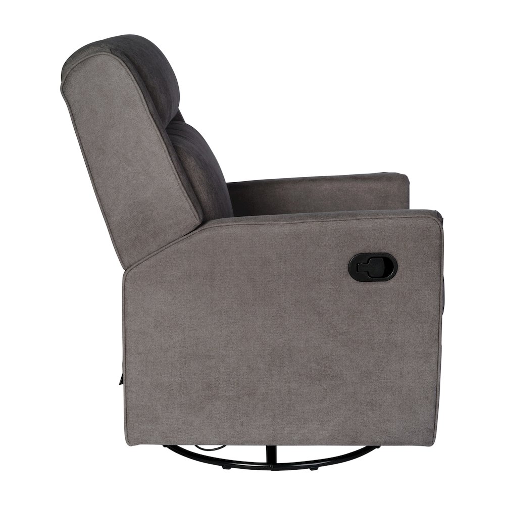Manual Reclining Glider Swivel Chair, Dark Gray. Picture 10